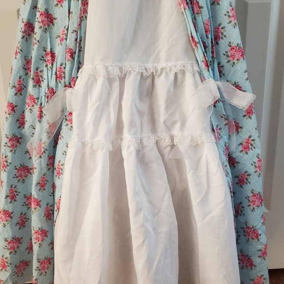 Girls' Historical Early American Lady Pink & Blue Dress Costume Size Medium 8/10 - Picture 3 of 9